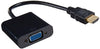 HDMI2VGAA - Add-on Addon Hdmi Male To Vga Female Black Adapter - Add-on