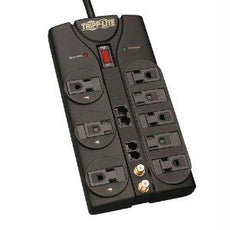 TLP810NET - Tripp Lite Surge Protector Power Strip 120v 8 Outlet Rj11 Rj45 Coax 10feet  Cord 3240 Joule - Tripp Lite