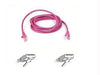 A3L791-07-PNK - Belkin International Inc 7ft Cat5e Patch Cable, Utp, Pink Pvc Jacket, 24awg, T568b, 50 Micron, Gold Plate - Belkin International Inc