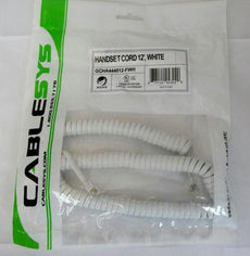 Gcha444012-fwh / 12' White Handset Cord - 1200WH - Cablesys
