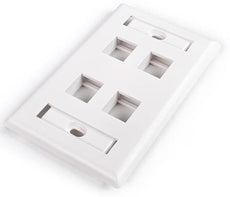 4 Port Window Faceplate White