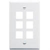 Faceplate- Oversized- 6-port- White