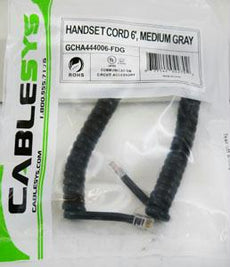 Gcha444006-fdg/ 6' Med Gray Handset Cord