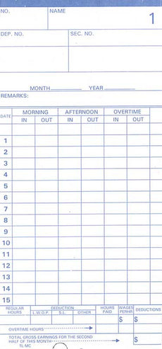 Compumatic TL-MC (100 per pack) Time Cards for Icon TL-300, Part# TL-MC.100