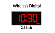 VALCOM 2.5" Wireless Digital Clock, 110V, Part# V-DW11025B