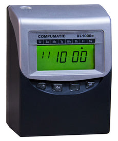 Compumatic XL1000e Computerized Time Recorder w/ 100 time cards, 10 pocket card rack, spare ribbon, Part# Pkg-XL1000e-100/10/1