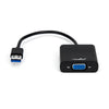 Rocstor USB 3.0 Male to VGA Female 6" Adapter - PC and MAC- Supports 1920x1200 - 1900 x 1200 - Black, Part# Y10A178-B1