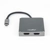 Rocstor USB-C to Dual HDMI Multi-Monitor Adapter - 2-Port HDMI - Aluminum, Part# Y10A203-A1