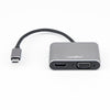 Rocstor USB-C to 4K@30Hz HDMI Female & 1080p VGA Female Multifunction Adapter, Aluminum, Part# Y10A204-A1