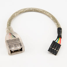 Rocstor 6in USB 2.0 Cable - USB A Female to USB Motherboard 4 Pin Header F/F - Type A Female USB, Part# Y10A208-B1
