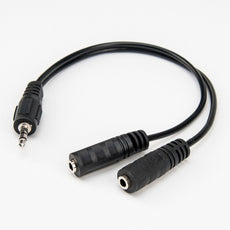 Rocstor Premium Slim Stereo Splitter Cable – 3.5mm Male to 2x 3.5mm Female, part# Y10A217-B1