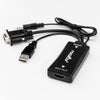 Rocstor VGA to HDMI Adapter with USB Audio 3.5mm & Power – Portable VGA to HDMI Converter, Part# Y10A218-B1