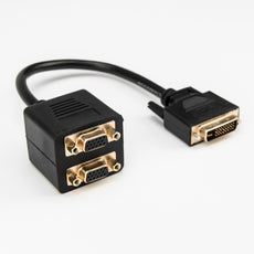 Rocstor 1 ft DVI-I Analog to 2x VGA Video Splitter Cable – M/F, Part# Y10A219-B1