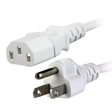 Rocstor 3ft/1m Premium Computer Power Cord NEMA 5-15 to C13 - White, Part# Y10C114-W1