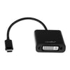 Rocstor USB-C to DVI-D Adapter - USB Type-C to DVI - 6" - Type-C Male - DVI HD-15 Female - Black, Part# Y10C135-B1