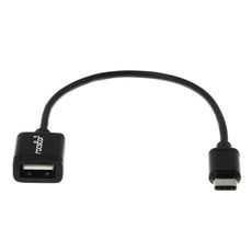 Rocstor Adapter USB-C to USB-A - USB type-C Male - USB-A USB 2.0 Female 6-inch adapter/cable - Black, Part# Y10C142-B1