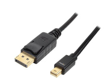 Rocstor Mini DisplayPort Male 1.2v to DisplayPort Male Gold Plated Video Cable Supports 2K & 4K @60Hz - 6ft - M/M, part# Y10C152-B1