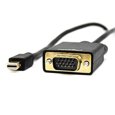 Rocstor 6 ft Mini DisplayPort Male to VGA HD-15 Male Cable - Gold Plated - M/M - Black, Part# Y10C163-B1