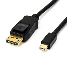 Rocstor 6 ft Mini DisplayPort Male to DisplayPort 1.2 Male Cable M/M - Supports up to 4Kx2K@60Hz, (3860x 2160) @ 60Hz - Gold Plated - Black, Part# Y10C165-B1