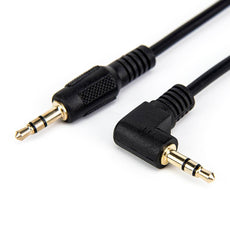 Rocstor Slim 3.5mm to Right Angle Stereo Audio Cable - M/M - 6ft- Black, Part# Y10C193-B1