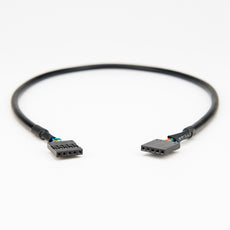 Rocstor 18in Internal 5 pin USB IDC Motherboard Header Cable - IDC Female - Black, Part# Y10C211-B1