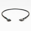 Rocstor 18in Internal 5 pin USB IDC Motherboard Header Cable - IDC Female - Black, Part# Y10C211-B1