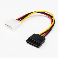 Rocstor 6in 4 Pin Molex to Left Angle SATA Power Cable Adapter - LP4, Part# Y10C214-B1