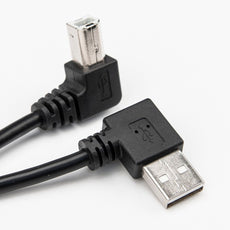 Rocstor 3 ft USB A Right Angle to B Right Angle USB Cable - M/M - 1 x Type A Male USB - 1 x Type B Male - Black, Part# Y10C223-B1