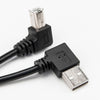 Rocstor 3 ft USB A Right Angle to B Right Angle USB Cable - M/M - 1 x Type A Male USB - 1 x Type B Male - Black, Part# Y10C223-B1