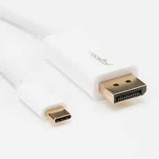 Rocstor 3 ft USB-C to DisplayPort Cable M/M - 4K 60Hz - Gold Plated - White, Part# Y10C239-W1