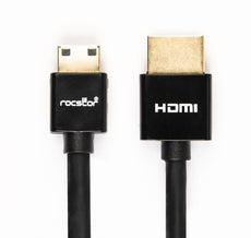 Rocstor 3ft Slim High-Speed HDMI® Cable with Ethernet – HDMI to HDMI Mini M/M, Part# Y10C249-B1