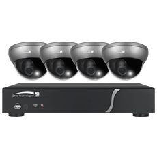 SPECO 4CH HD-TVI DVR, 1080p, 60fps, 1TB w/ 4 Outdoor INT Dome Cameras 2.8-12mm lens, Grey, Part# ZIPT471