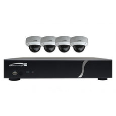 SPECO 8CH HD-TVI DVR, 1080p, 120fps, 2TB w/ 4 Outdoor IR Dome Cameras 2.8mm lens - White, Part# ZIPT84D2