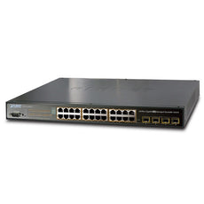 PLANET SGSW-24040P IPv6 Managed 24-Port 802.3af PoE Gigabit Ethernet Switch + 4-Port SFP (260W). Stackable, Stock# SGSW-24040P