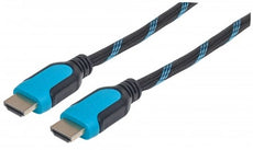 Manhattan Braided High Speed HDMI Cable (Black/Blue) Male to Male  6ft, Stock# 354806