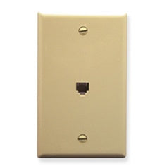 ICC WALL PLATE, VOICE 6P6C, IVORY Stock# IC630E60IV
