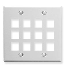 ICC FACEPLATE, FLAT, 2-GANG, 12-PORT, WHITE Stock# IC107F12WH