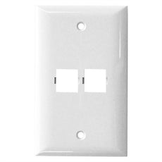 Suttle 2-2502-85 2-port faceplate, single gang, smooth finish - White, PART# 135-0243