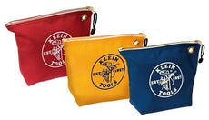 Klein Tools 3-Pack Consumable Zipper Bags, Canvas, Assorted Colors, 10" x 8" ~ Stock# 5539CPAK ~ NEW