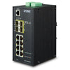 Planet Industrial 8-Port 10/100/1000T + 4-Port 100/1000X SFP Managed Switch (-40~75 Degrees C), Stock# PN-IGS-12040MT