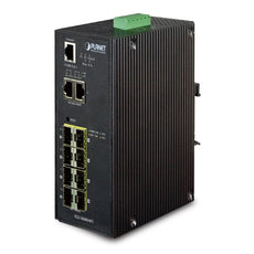 PLANET IGS-10080MFT IP30 Industrial 8* 100/1000F SFP + 2*10/100/1000T Full Managed Ethernet Switch (-40 to 75 degree C), Stock# IGS-10080MFT