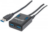 Manhattan 162302 SuperSpeed USB 3.0 Hub 4 Ports, AC/Bus Power, Stock# 162302