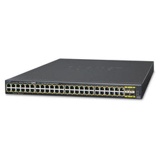 IPv6/IPv4, 48-Port Managed 802.3at POE+ Gigabit Ethernet Switch + 4-Port 100/1000X SFP (440W), Stock# PN-GS-4210-48P4S