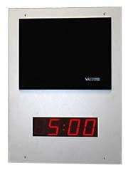 Valcom VIP-432A-DF IP Talkback Speaker Faceplate Flush Mt. w/Digital Clock, Gray,w/Black Grille, Stock# VIP-432A-DF