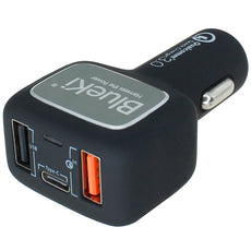 BlueKi 3 Port USB Car Charger with USB Quick Charge 3.0, USB-C, and USB Smart Sensing Technology, Stock# PD36294