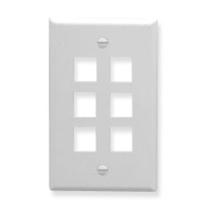 ICC FACEPLATE, FLAT, 1-GANG, 6-PORT, WHITE Stock# IC107F06WH
