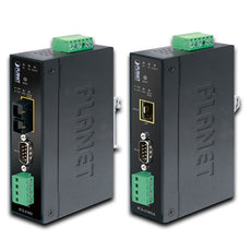 PLANET ICS-2105A IP30 Industrial RS232/RS-422/RS485 to 100Base-FX Fiber Optic (SFP) Converter, Stock# ICS-2105A