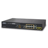 Planet L2+ 8-Port 10/100/1000T 802.3at PoE + 2-Port 10/100/1000T + 2-Port 100/1000X SFP Managed Switch, Stock# PN-GS-5220-8P2T2S