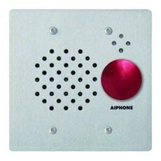 AiPhone IE-SSR FL MT 2-GANG SUB STATION W/ RED MUSHROOM BUTTON, STAINLESS STEEL, Stock# IE-SSR