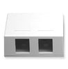 ICC SURFACE MOUNT BOX, ELITE, 2-PORT, WHITE Stock# IC108SB2WH